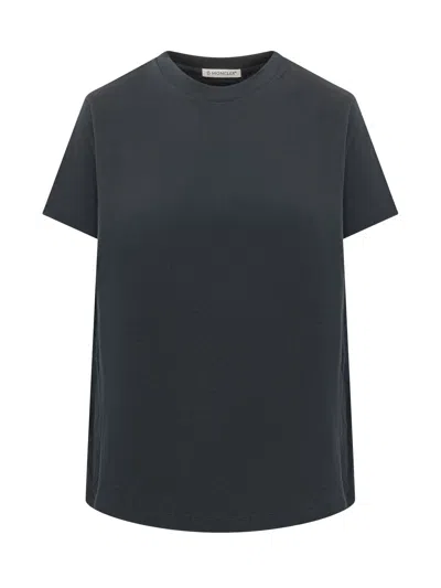 Moncler Giro Neck Cut T-shirt In Black