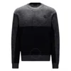 Moncler Girocollo Long Sleeve Pullover Sweater In Grey