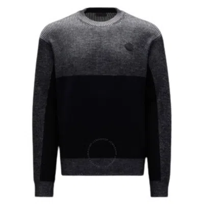 Moncler Girocollo Long Sleeve Pullover Sweater In Grey
