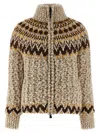 Moncler Girose Down-paneled Wool-blend Zip-up Cardigan In Brown