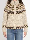 Moncler Girose Down-paneled Wool-blend Zip-up Cardigan In Multi