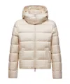 Moncler Gisors Geometric-quilted Hooded Short Down Jacket In White