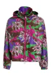 Moncler Nylon Jacket With Detachable Hood And Floral Pattern In F57