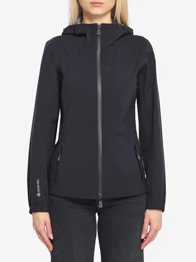 Moncler Heat-sealed Seam Water-repellent Hooded Jacket With Recco Reflector In Black