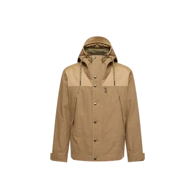 Moncler Hooded Casual Jacket In Brown