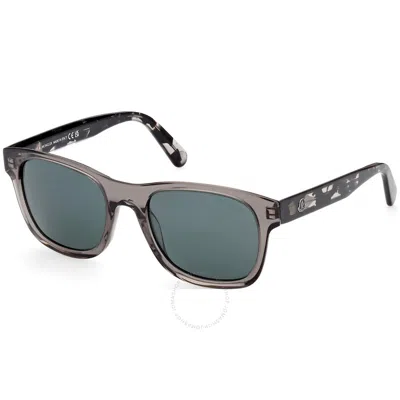 Moncler Glancer Green Square Men's Sunglasses Ml0192-f 01v 55 In Green / Grey