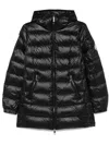 Moncler Courcelles Glossed Shell Parka Coat In Black