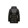 Moncler Glements Hooded Mid-length Down Jacket, Women, Black, Size: 5 In Black
