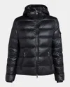 Moncler Gles Down Jacket With Hood In Black