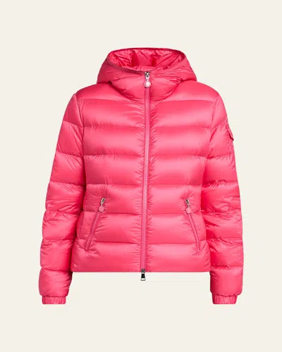Moncler Gles Hooded Down Jacket In Light Pink