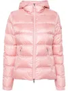 Moncler Gles Hooded Puffer Jacket In Light Pink