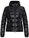 Moncler Gles Down Jacket With Hood In Black