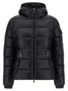 Moncler Black Polyamide Coat In Blue