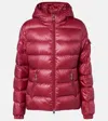 Moncler Glesse Short Padded Jacket With Hood In Red In Red