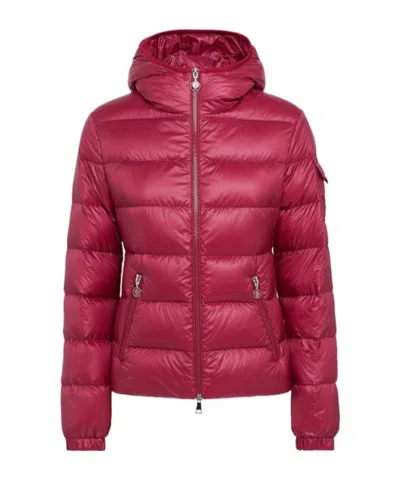 Moncler Glesse Hooded Down Jacket In Red
