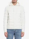 Moncler Mens Natural Laveraet Hooded Shell-down Jacket In White