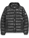 Moncler Short Quilted Down Jacket With Adjustable Elements In Gray
