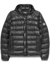 Moncler Short Quilted Down Jacket With Adjustable Elements In Grey