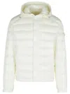 Moncler White Gliere Hooded Short Down Jacket In Neutral