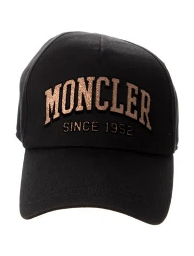 Pre-owned Moncler Glitter Logo Baseball Cap In Black