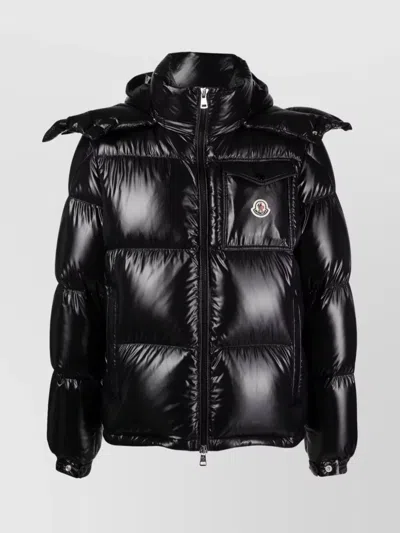 MONCLER GLOSSY HOODED QUILTED JACKET