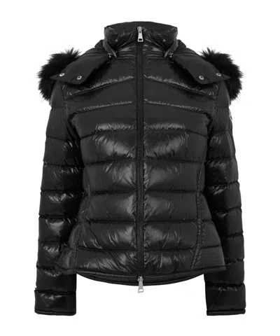 Moncler Glossy Short Down Jacket In Black