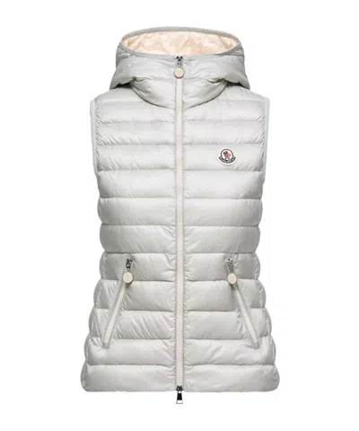 Moncler Glycosse Hooded Down Vest In Gray