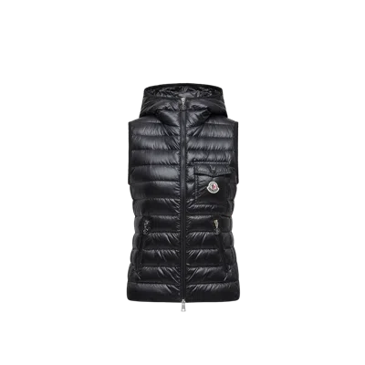 Moncler Gylgos Quilted Hooded Vest In Black