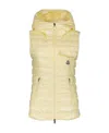 Moncler Glygos Hooded Puffer Gilet In Yellow