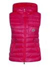 Moncler Glygos Hooded Quilted Gilet In Pink