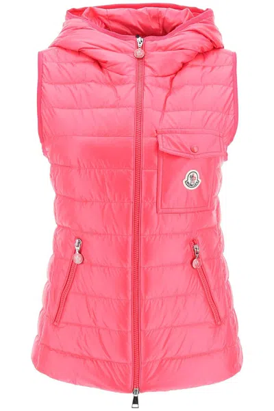 Moncler Glygos Zip-up Down Vest In Fuchsia