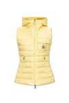 Moncler Glygos Hooded Puffer Gilet In Light Yellow