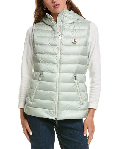 Moncler Glygosse Hooded Quilted Shell Down Vest In Green