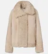 Moncler Gobain Shearling Down Jacket In Neutral