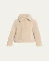 Moncler Gobain Shearling Down Jacket In Brown