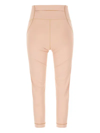 Moncler Gold-trimmed Trousers In Pink