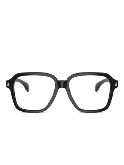 Moncler Gold-detail Square Frames In Black