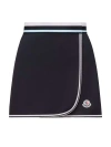 Moncler Logo-patch Wrap Tennis Skirt In Blue