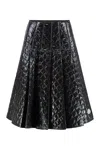 Moncler Gonna Midi Padded With Quilted Checkered Pattern In Black