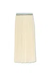Moncler Georgette Pleated Midi Skirt In White