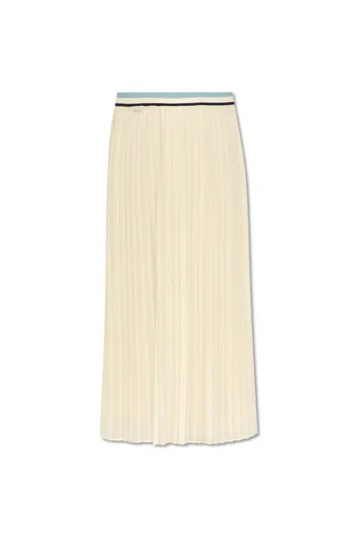 Moncler Gonna Pleated Maxi Skirt In White