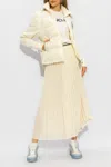 Moncler Georgette Pleated Midi Skirt In Cream