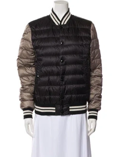 Pre-owned Moncler Goose Down Colorblock Pattern Down Jacket In Black