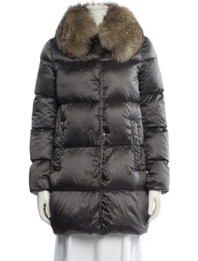 Pre-owned Moncler Goose Down Down Coat In Gray