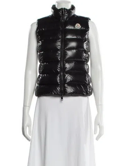 Pre-owned Moncler Goose Down Printed Vest In Black