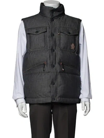 Pre-owned Moncler Goose Down Vest In Gray