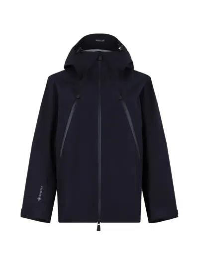 Moncler Midnight Blue Gore-tex Santec Windbreaker In Black