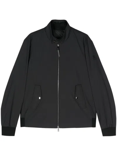 Moncler Logo-appliquéd Shell Down Bomber Jacket In Black