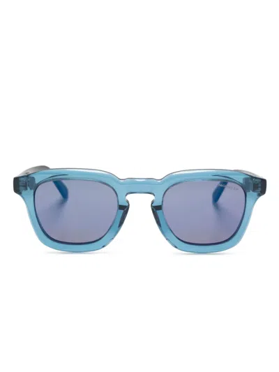 Moncler Gradd Logo-plaque Sunglasses In Blue