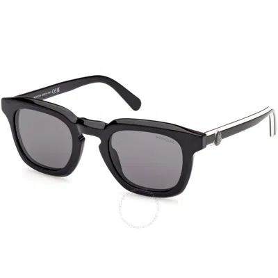 Moncler Gradd Smoke Square Men's Sunglasses Ml0262 01a 50 In Metallic